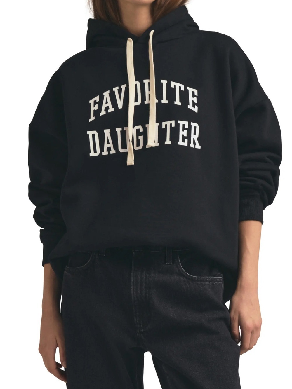 NWT Favorite Daughter The Collegiate Graphic Hoodie Black M
